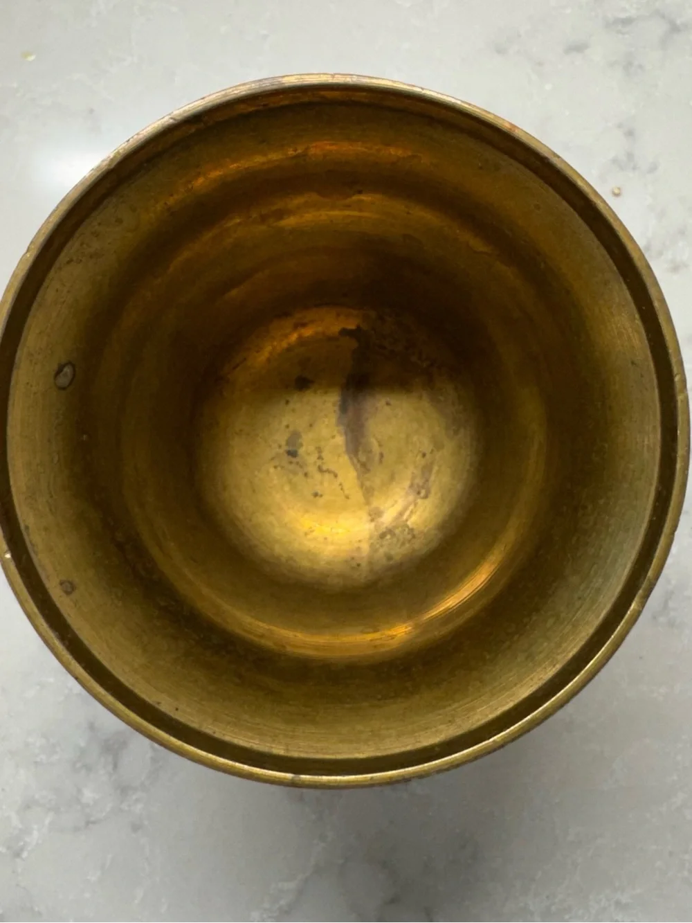Vintage Brass Floral Etched Vase - Gold Decorative Accent